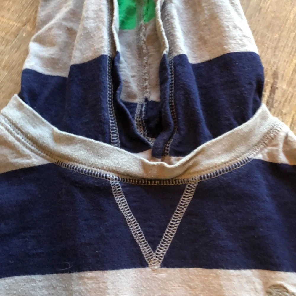Old Navy Boys Stripped Hoodie Pull Over Tee Shirt